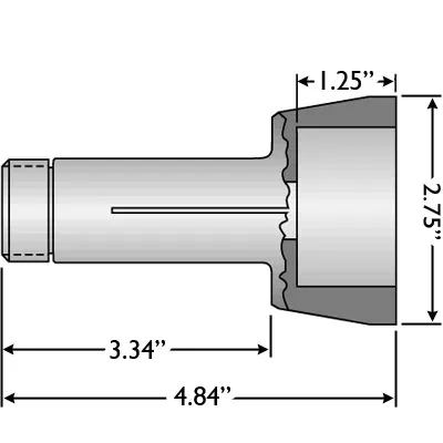 5C 2" Hardened and Ground Step Chuck, Metric, Hex, Extra Depth (1-1/4"), No Small Closing Angle - Specify Size