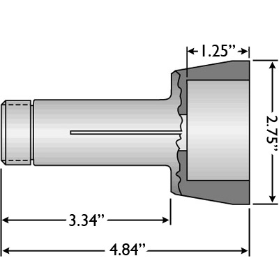 5C 2" Hardened and Ground Step Chuck, Metric, Square, Extra Depth (1-1/4"), No Small Closing Angle - Specify Size
